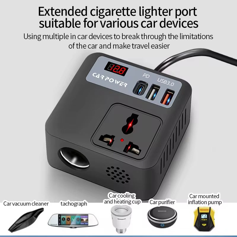 12V to 220V Car Power Inverter with Type C