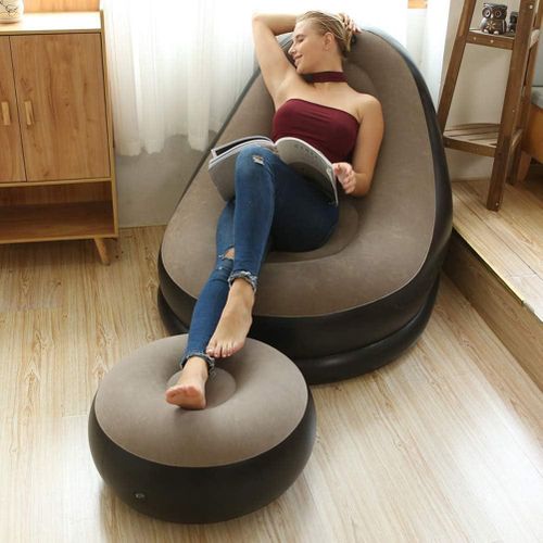 Inflatable Chair and foot rest with free pump