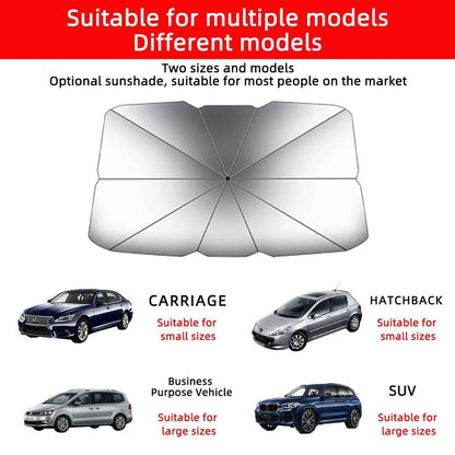Car Windshield Sunshade Cover, Folding Car Sunshade Umbrella for Windshield, Blocks Harmful Ultraviolet Rays, Protects Car Interior, Keeps Car Cool, for Cars Trucks Windshield Covers