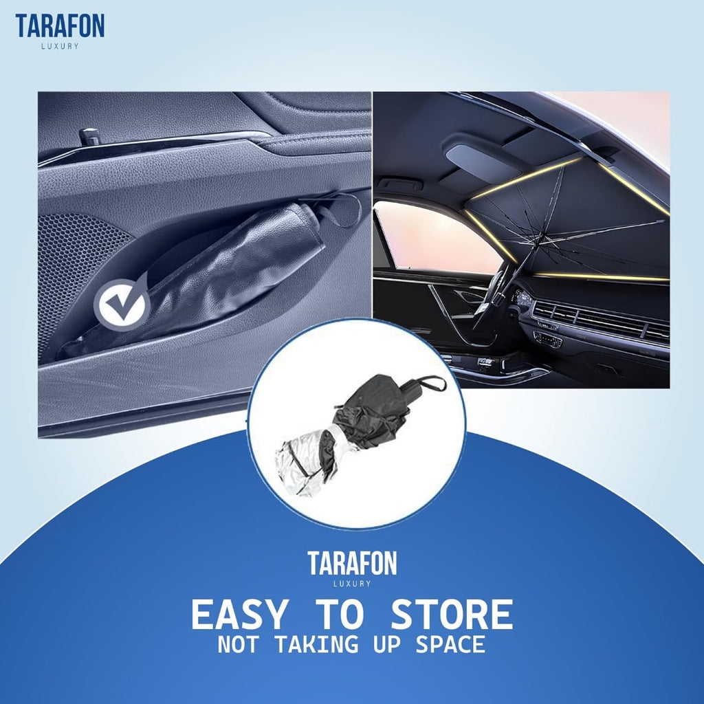 Car Windshield Sunshade Cover, Folding Car Sunshade Umbrella for Windshield, Blocks Harmful Ultraviolet Rays, Protects Car Interior, Keeps Car Cool, for Cars Trucks Windshield Covers