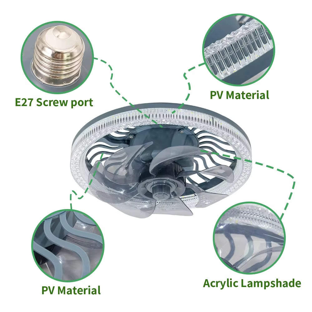 LED Ceiling Fan Lamp with Remote