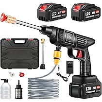 Rechargeable Portable Pressure Washer Car Washer with 2 batteries