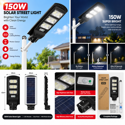 150W Solar Street light with remote