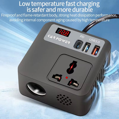 12V to 220V Car Power Inverter with Type C