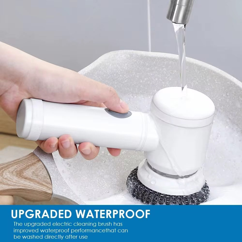 Electric Cleaning Brush Cleaning Brush Spin Scrubber Portable Wireless Rechargeable with 3 able Brush Heads for Kitchen Bathroom Wall Window Corners, White