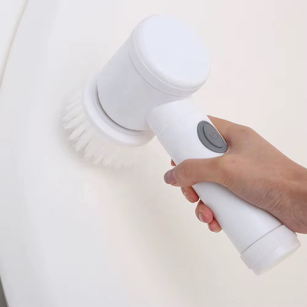 Electric Cleaning Brush Cleaning Brush Spin Scrubber Portable Wireless Rechargeable with 3 able Brush Heads for Kitchen Bathroom Wall Window Corners, White