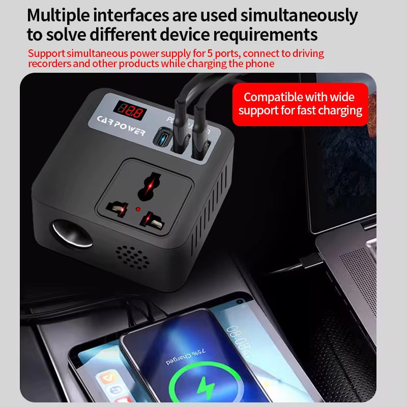 12V to 220V Car Power Inverter with Type C