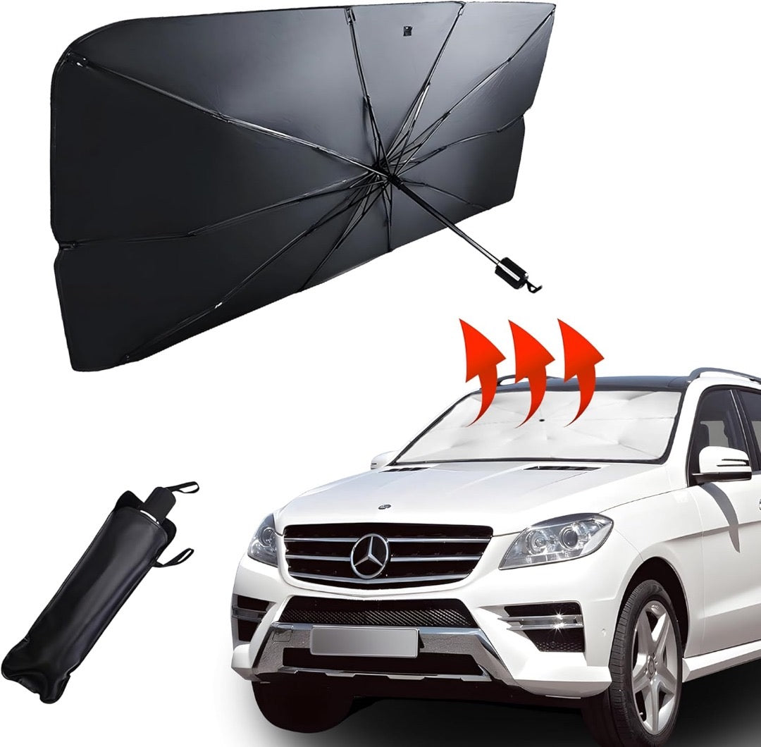 Car Windshield Sunshade Cover, Folding Car Sunshade Umbrella for Windshield, Blocks Harmful Ultraviolet Rays, Protects Car Interior, Keeps Car Cool, for Cars Trucks Windshield Covers