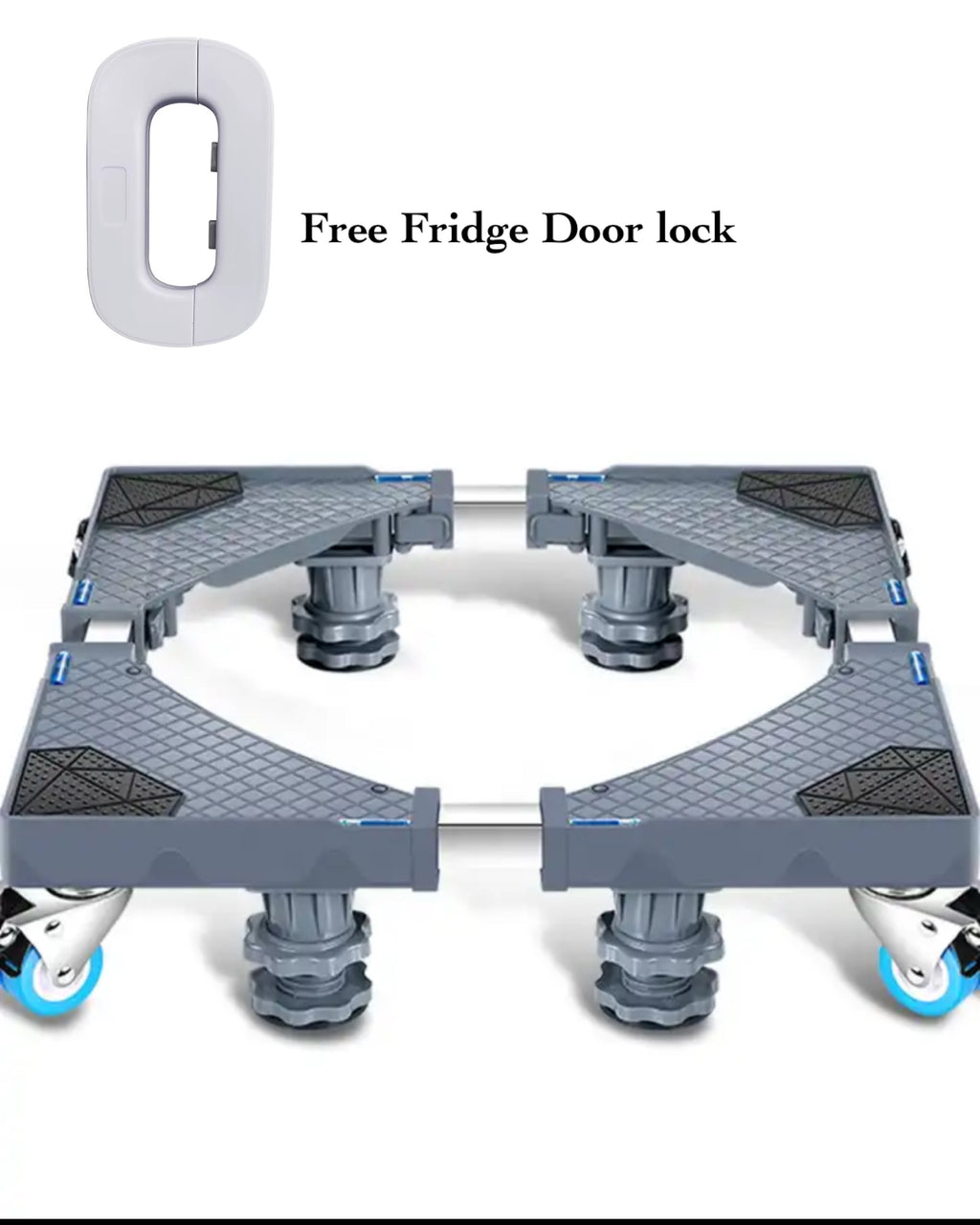 Adjustable Fridge/Washing Machine Stand + Free Fridge Door lock