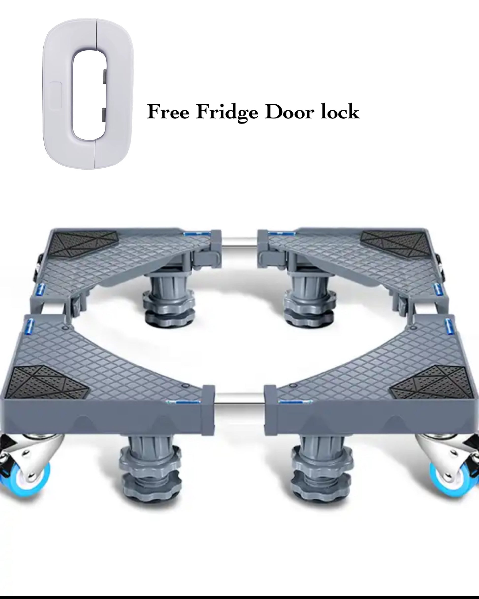 Adjustable Fridge/Washing Machine Stand + Free Fridge Door lock
